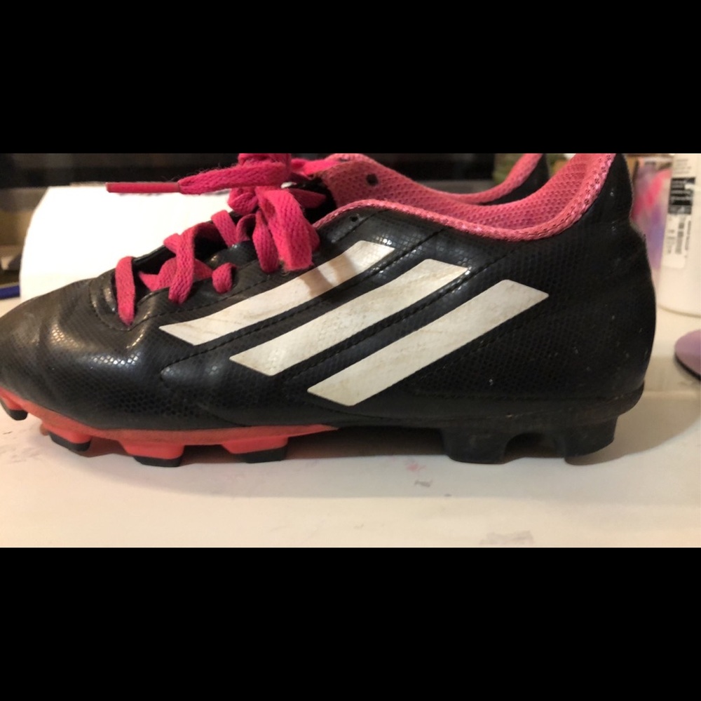 Black and Pink Adidas Soccer Cleats